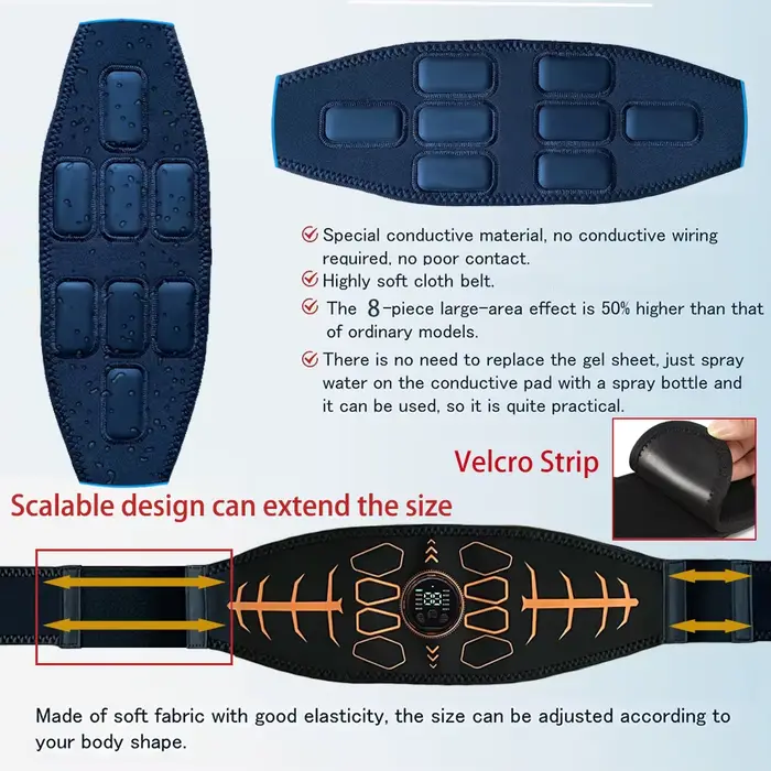 Ceinture de tonification abdominale de toner musculaire intelligent entraîneur d'abs Recharge USB masseur corporel équipement de Fitness d'entraînement de gymnastique à domicile