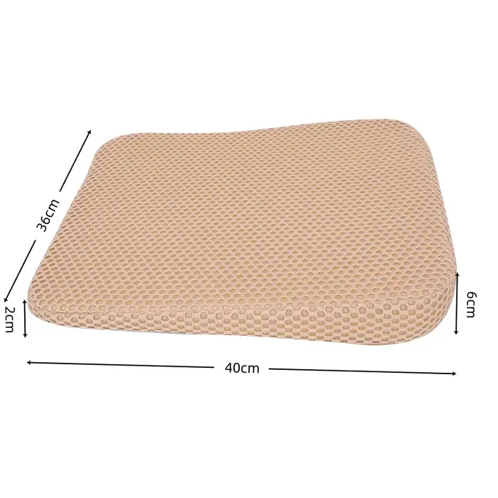 Coussin de siège de voiture rehausseur de 6 cm en mousse à mémoire de forme inclinée