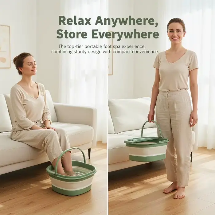 Baignoire pliable en TEP pour les pieds