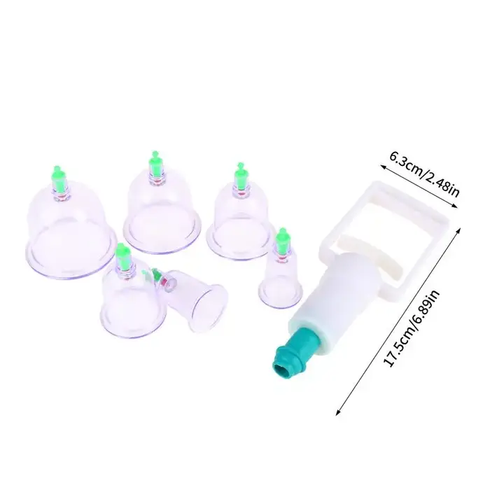 Kit de ventouses pour massage corporel 6 pièces – Thérapie par aspiration pour la récupération musculaire et le bien-être à domicile