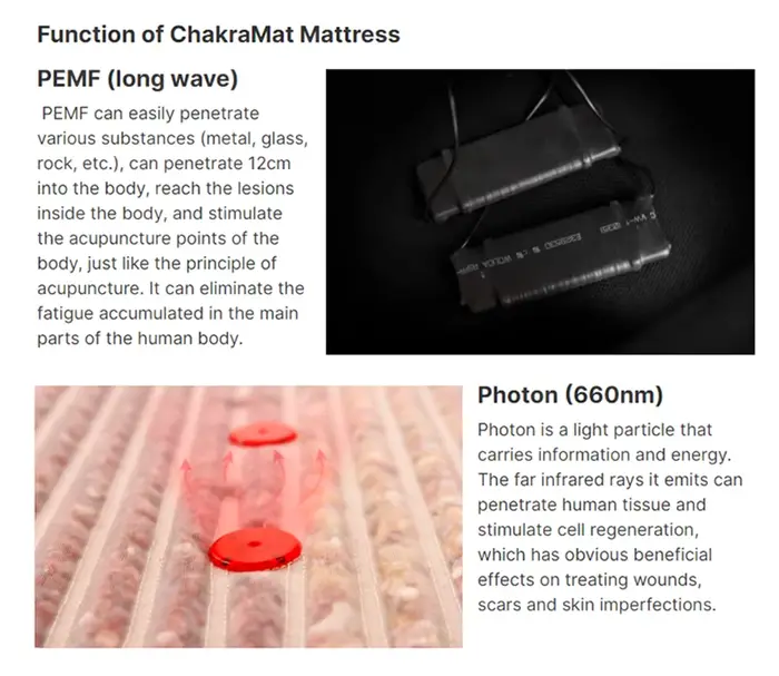 Tapis de guérison à 7 chakras avec thérapie PEMF et photonique – Coussin chauffant à infrarouge lointain pour soulager
