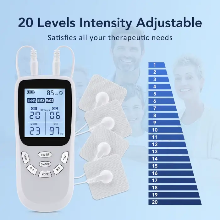 Stimulateur musculaire Tens 12 modes électrique EMS Acupuncture Massage corporel thérapie numérique Machine amincissante électrostimulateur