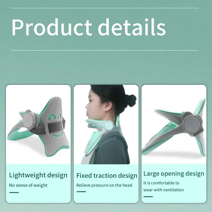 Oreiller ergonomique de soutien cervical avec sangle réglable en polyester respirant et confortable