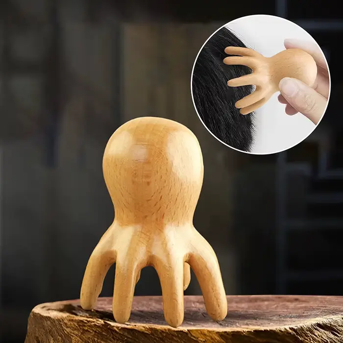 Peigne de Massage poulpe en bois de santal