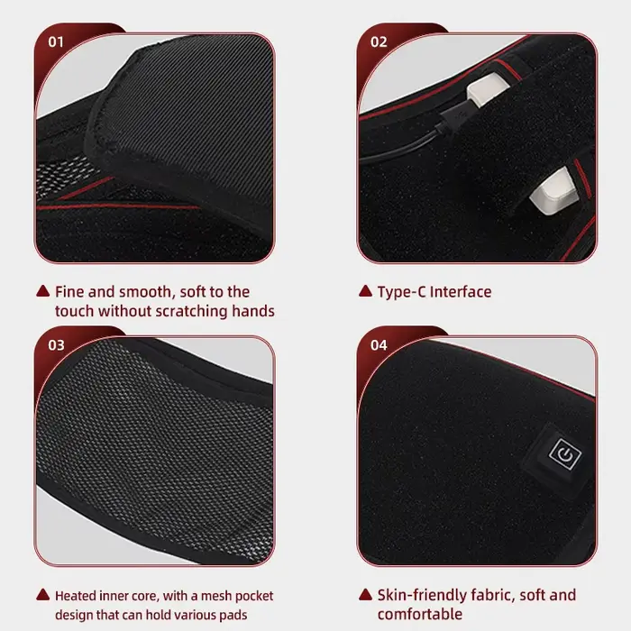 Ceinture de soutien lombaire chauffante avec Massage vibrant pour soulager les douleurs dans le bas du dos