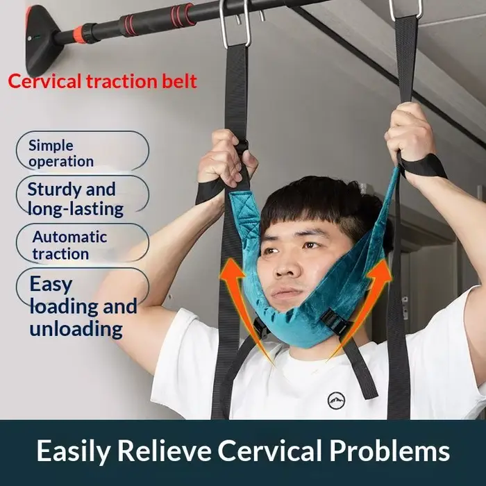 Ceinture de Traction cervicale suspendue, étirement du cou, dispositif de traitement de l'espondylos