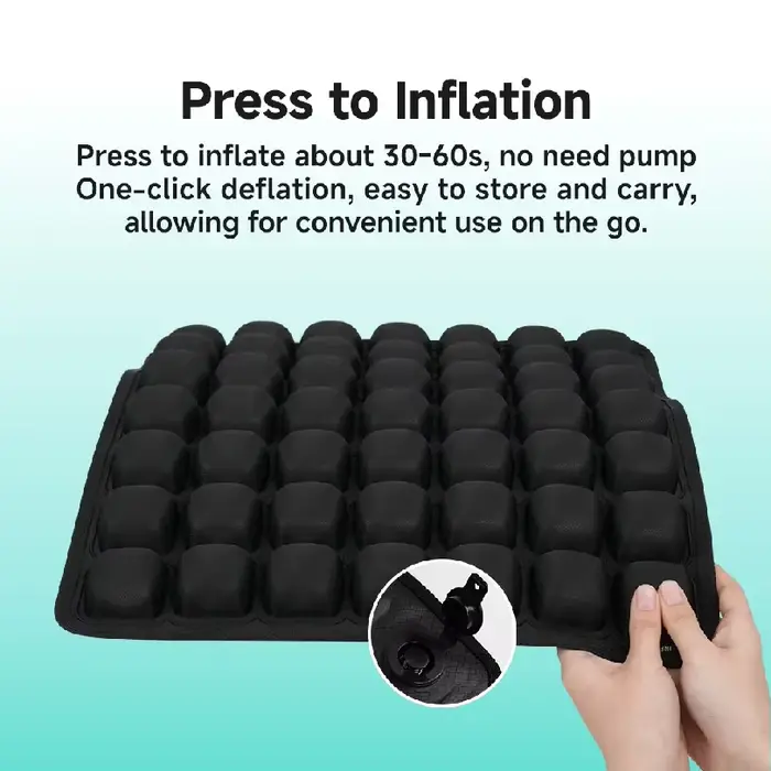Coussin de siège ergonomique 3D gonflable réglable anti-pression pour chaise de bureau ou de voiture