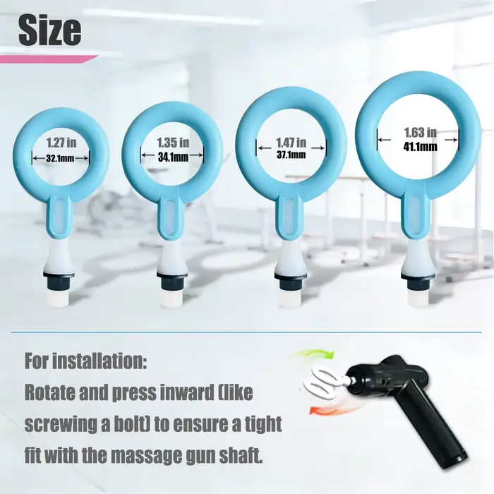 Têtes d'attache pour pistolet de massage pour axe de 12-19 mm