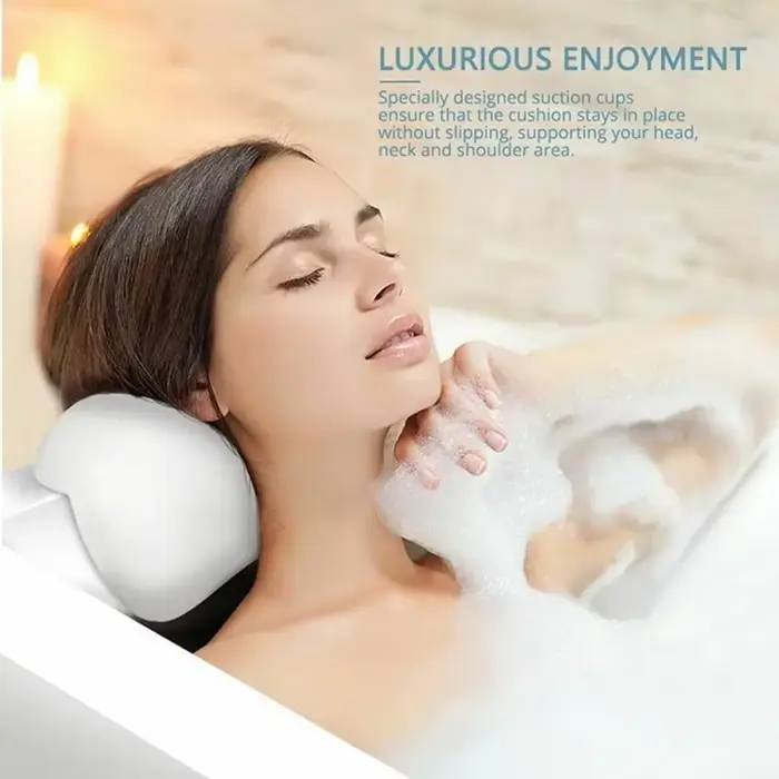 Coussin de bain antidérapant pour baignoire, oreiller de bain SPA doux et imperméable avec ventouses pour la relaxation de la tête dans la salle de bain, facile à nettoyer