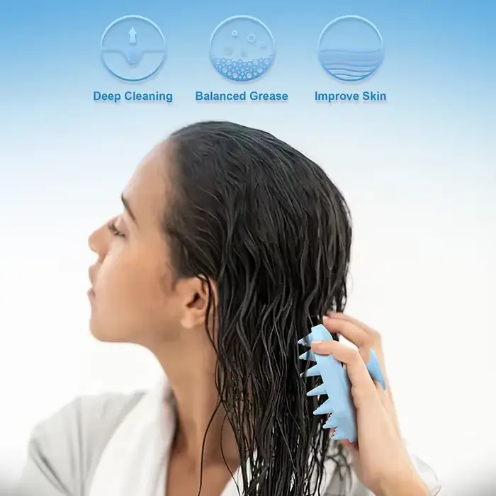 Brosse de Massage du cuir chevelu en Silicone