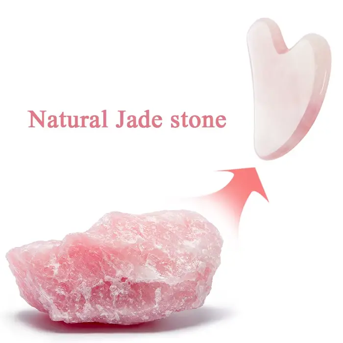 Grattoir à Gouache Gua Sha en Jade Rose naturel
