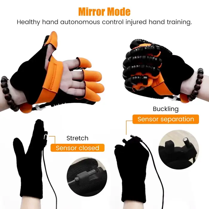 Dispositif de gants de Robot de rééducation de Massage de main gauche droite amélioré pour l'entraîneur de doigt de