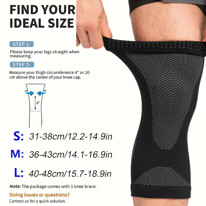 1 paire de manchons de compression de genou ultra-fins – Antidérapants