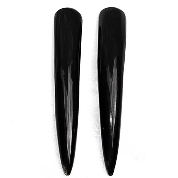 Planche de massage Gua Sha en corne de buffle noire