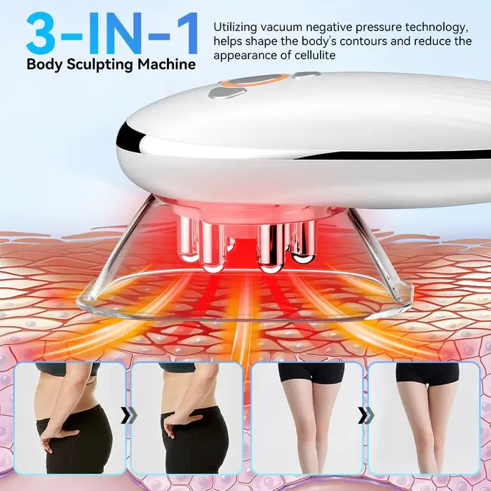 Appareil de massage 3 en 1 à lumière rouge pour le visage et le corps