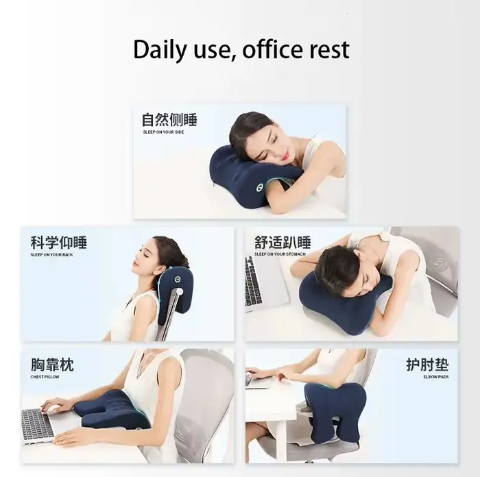 Appui-tête orthopédique en mousse à mémoire de forme, soutien du cou, repose-bureau, pause déjeuner,
