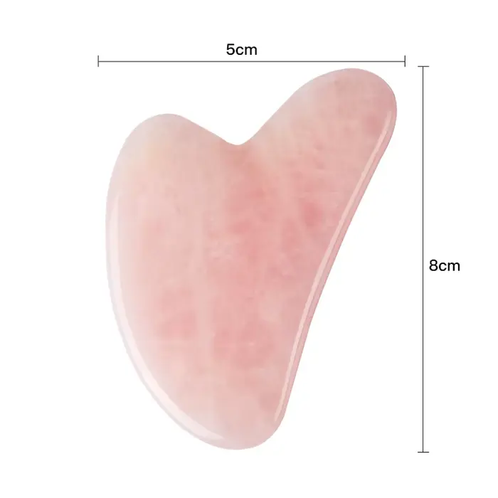Masseur facial Gua Sha en jade naturel pour le contour lymphatique, lifting de la peau et sculpture 