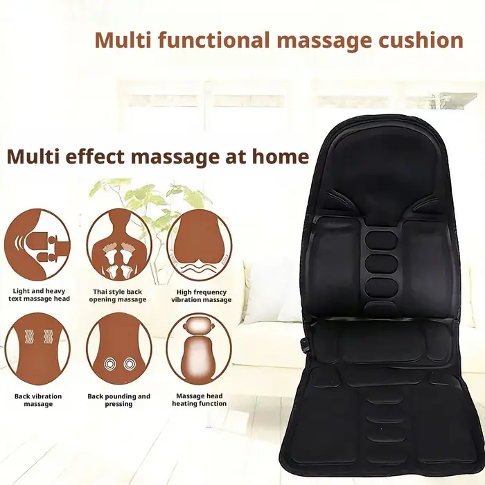 Coussin de massage vibrant pour voiture et maison – Soulagement de la fatigue pour le cou