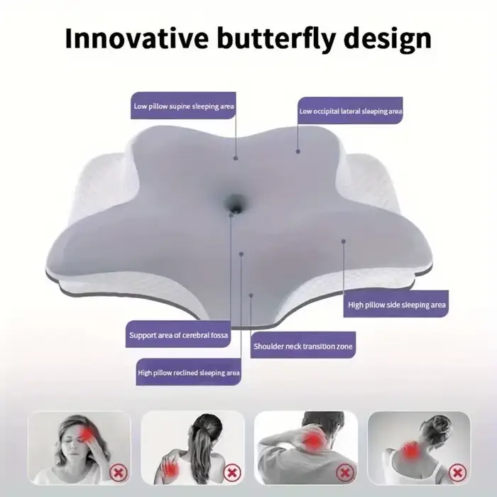 Oreillers en mousse à mémoire de forme en forme de papillon