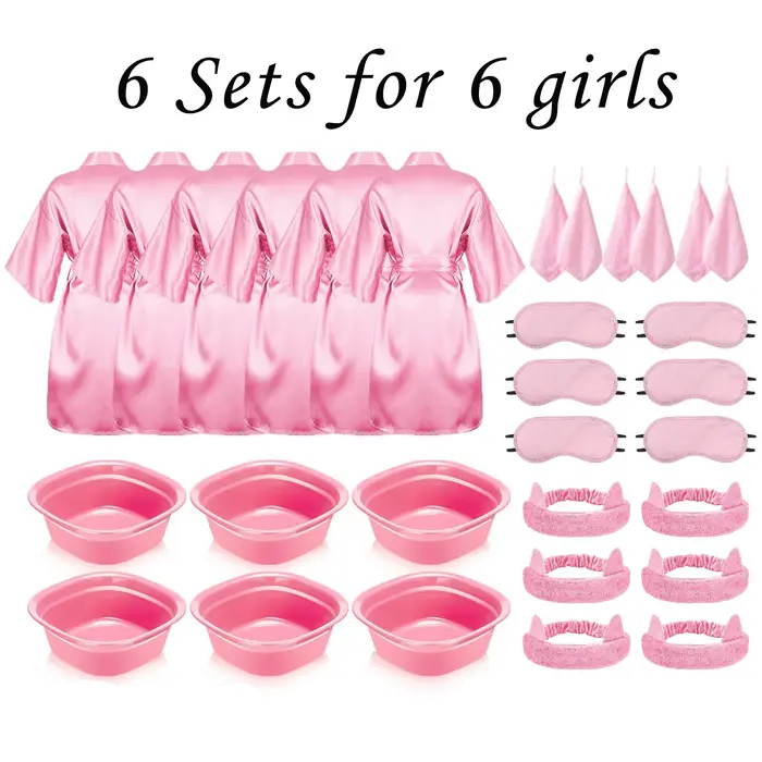 6-18 Ensembles de Robes de Spa, Kimono de Spa, Robes de Nuit en Satin, Kit de Fournitures pour Soiré