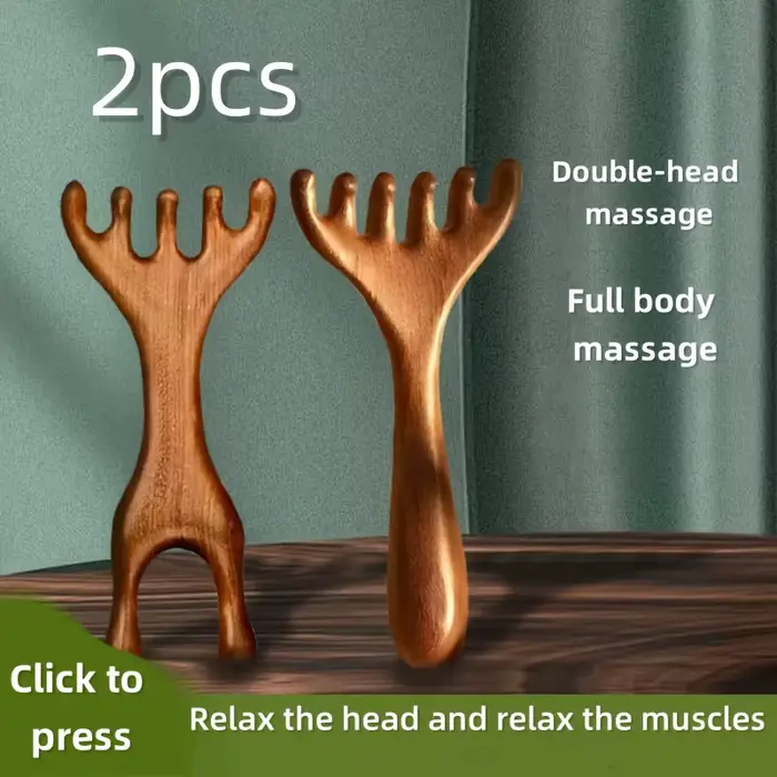2 peignes de massage en forme de cornes de cerf : outil