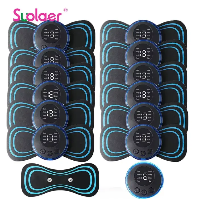 EMS impulsion cou masseur autocollant dizaines Cervical Massageador dos Masajeador Patch stimulateur musculaire soulagement de la douleur Gel tampons civière
