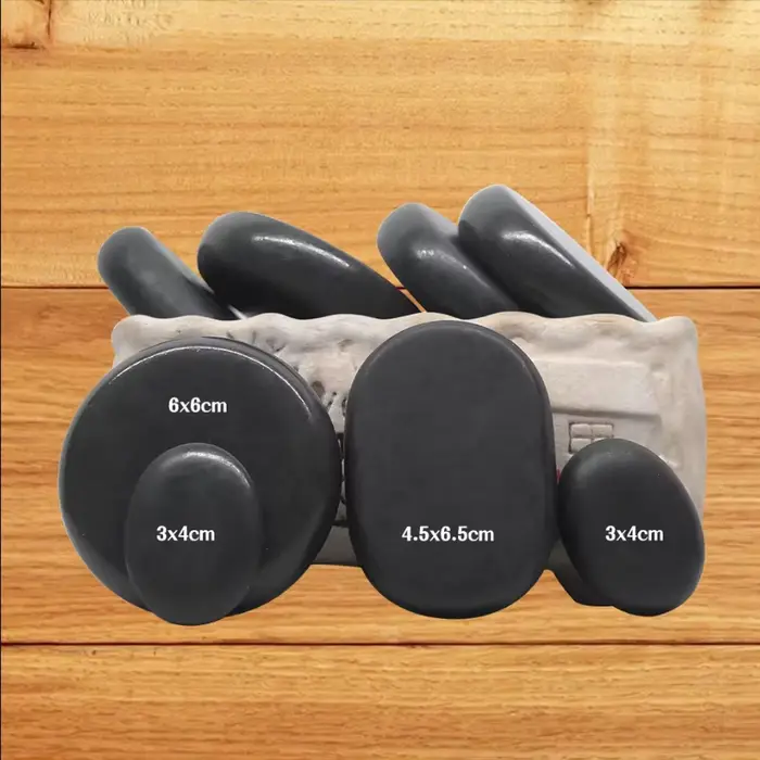 Tontin – Lot de 20 pierres de massage en basalte de lave