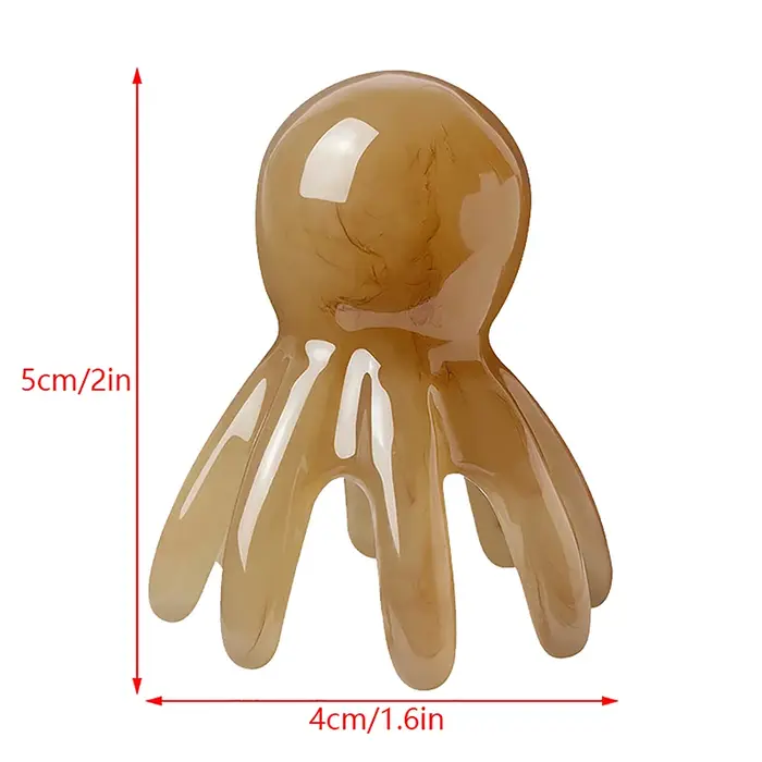 2 * résine poulpe Massage peigne tête méridien grattage cuir chevelu masseur outil Portable 8 broches
