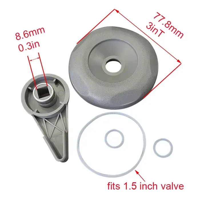 Valve d'eau inverseur pour spa 2 "/1.5 en effet, joint torique gris, kit de tige de capuchon, poigné