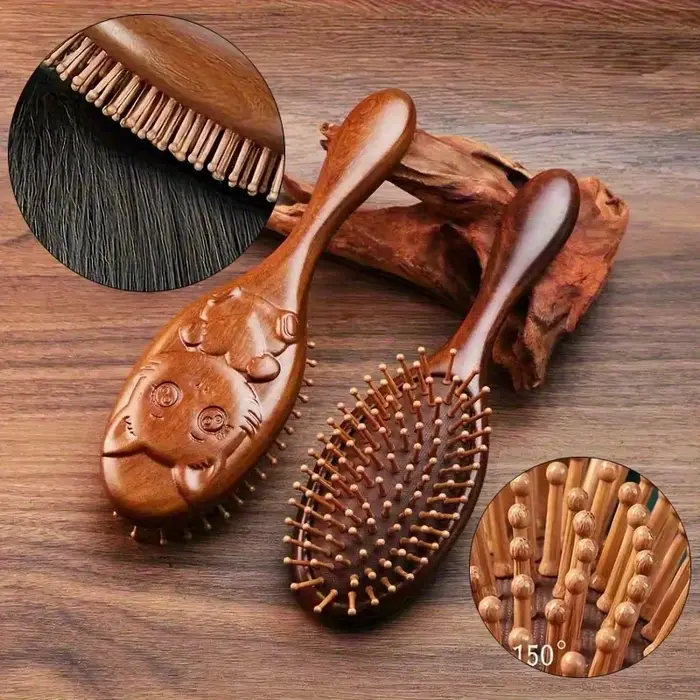 Brosse à coussin d'air en bois de santal et bambou