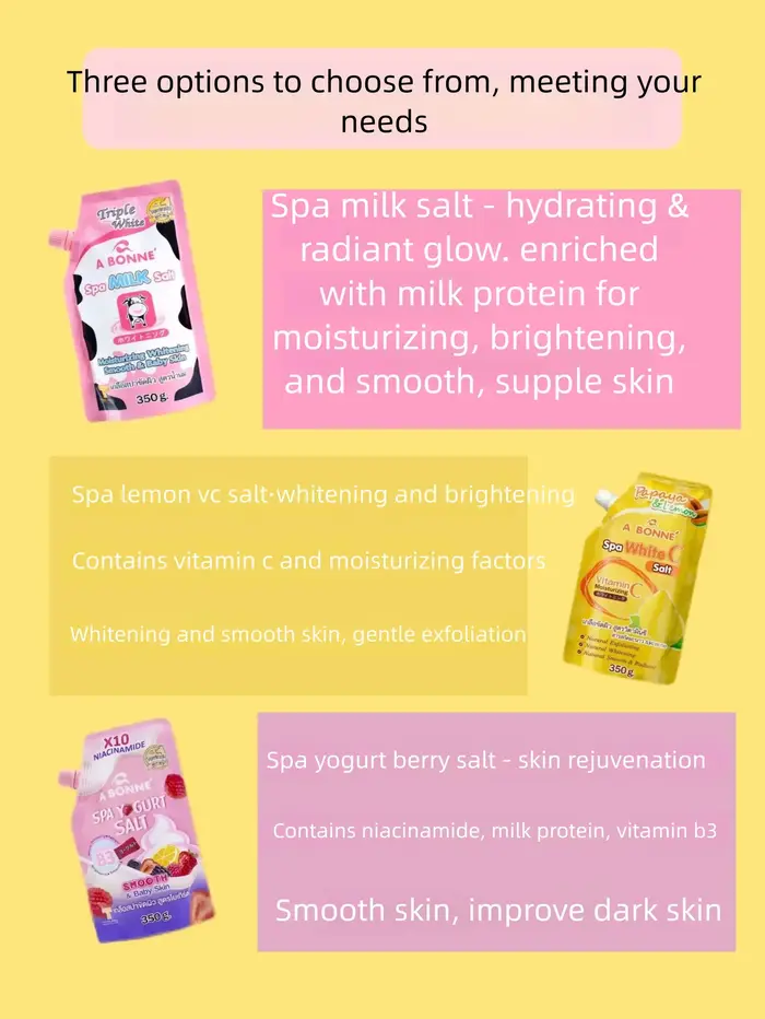 Sels de bain thaïlandais A BONNE SPA au lait / citron VC / saveur yaourt aux fruits