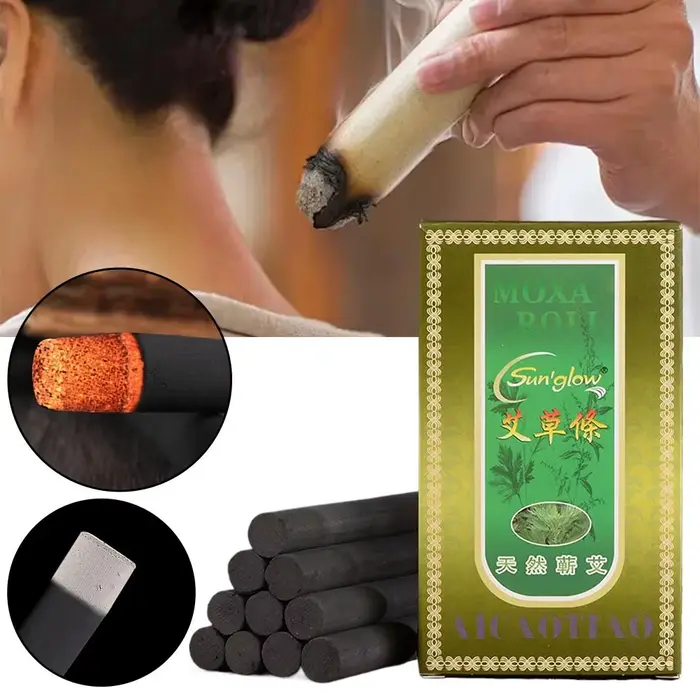 10 pièces/boîte Bâtonnets de Moxa sans fumée en rouleaux d'Armoise sauvage (Artemisia Argy) pour Moxibustion