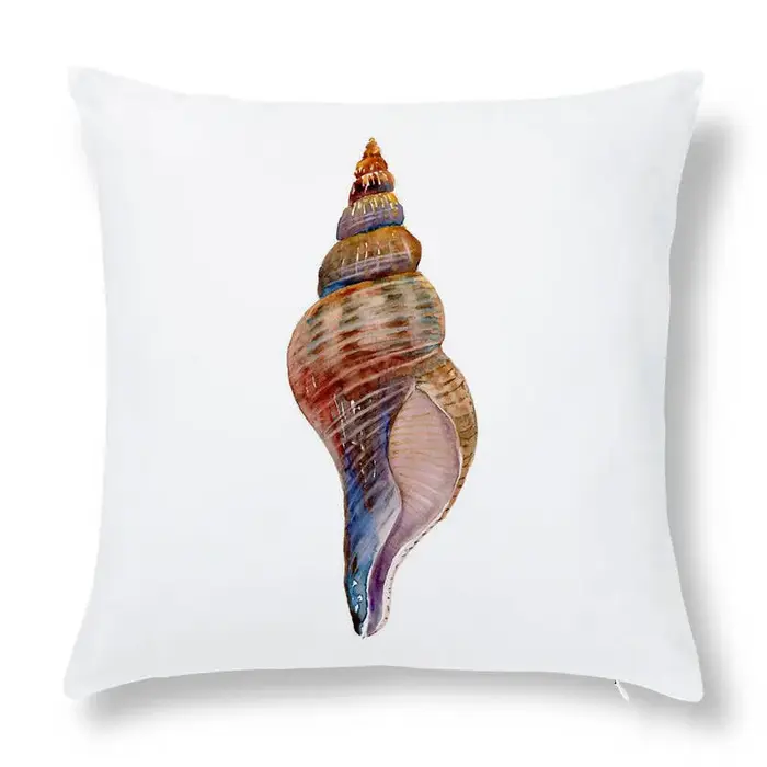 Juste de coussin à motif de conque de style marin