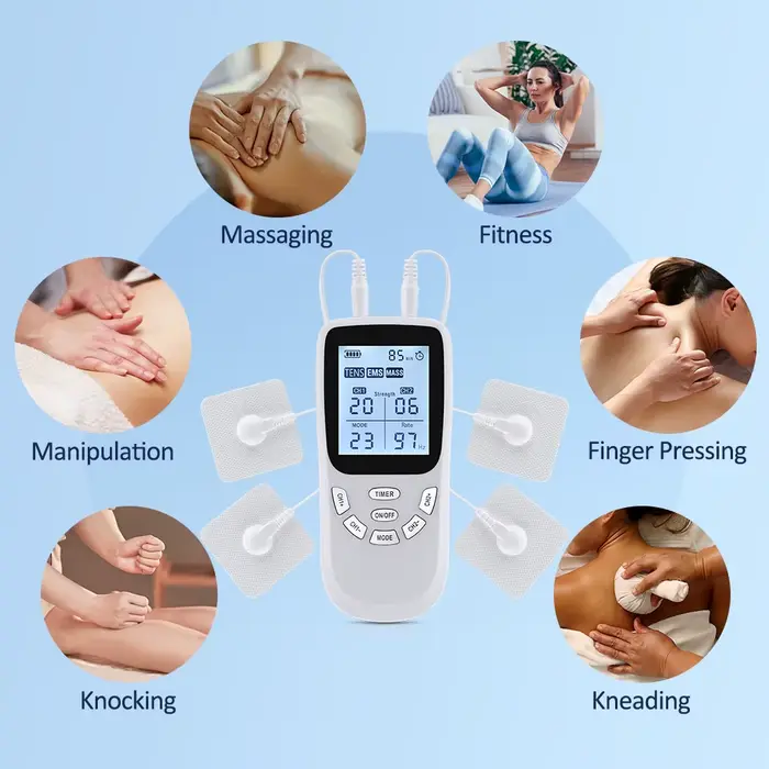 Stimulateur musculaire Tens 12 modes électrique EMS Acupuncture Massage corporel thérapie numérique Machine amincissante électrostimulateur