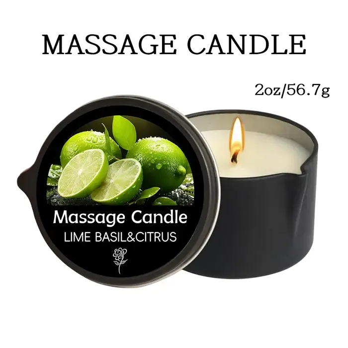 Bougie à l'huile de massage pour instituts soulignés et hydratants pour la peau