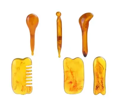 Résine GuaSha grattage SPA outil de Massage 6 en 1 Kit pour le visage cou bras corps jambes dos Gua 