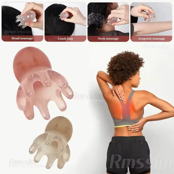Peigne de massage Octopus en résine pour le cuir chevelu