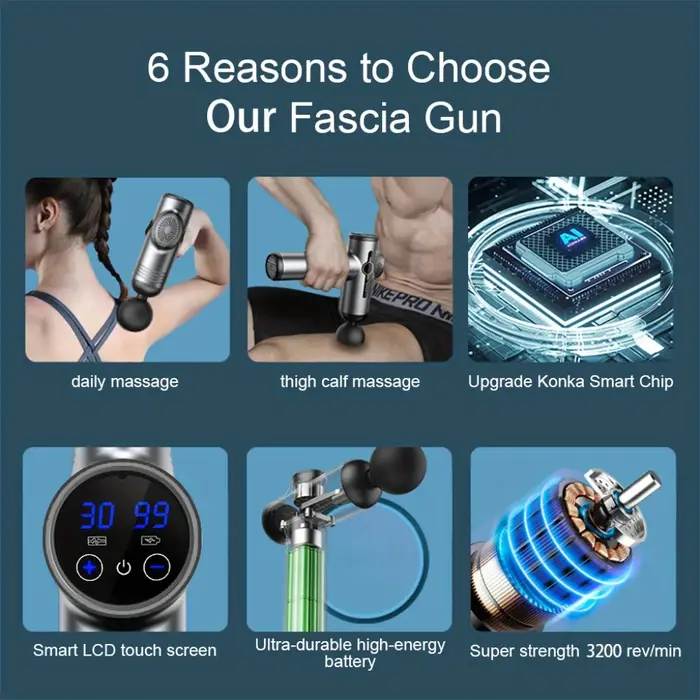 Pistolet de Massage musculaire professionnel à 99 vitesses, masseur pour le cou et le dos, Instrumen