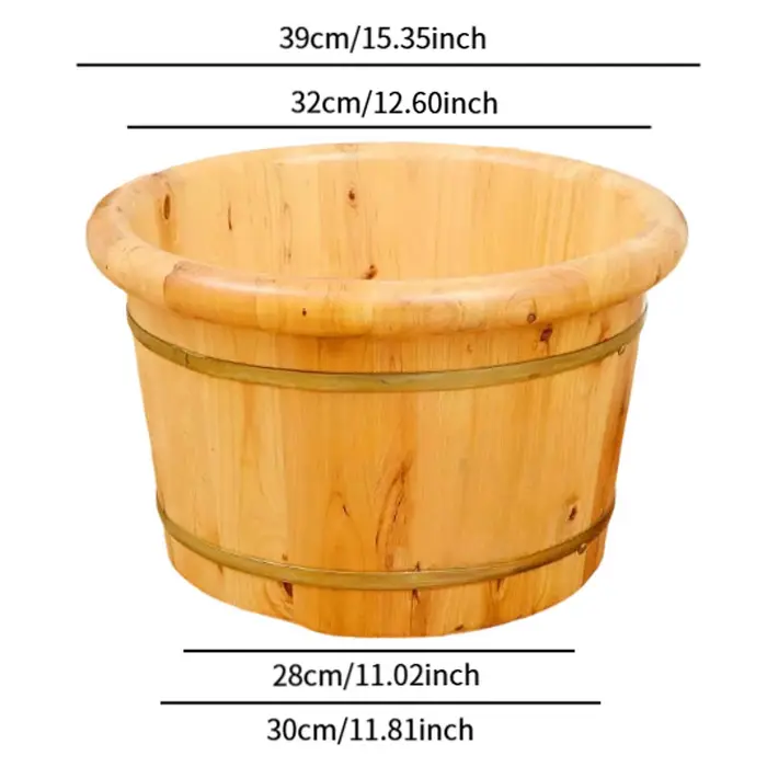 Baril de baignoire de pieds en bois avec couvercle