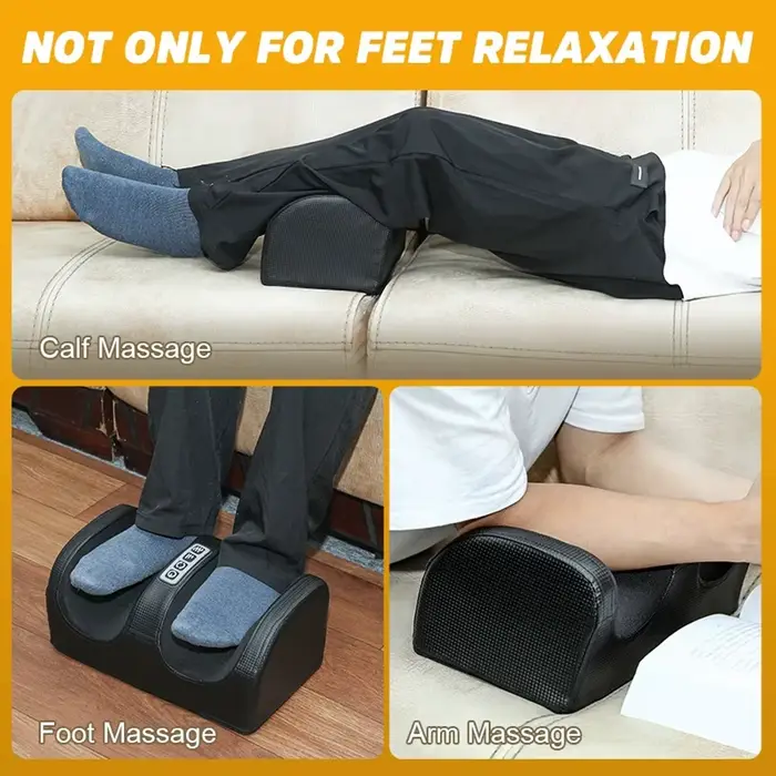 Masseur de pieds électrique Shiatsu pétrissage des tissus profonds détendre rouleau chauffant soulagement de la douleur des mollets Fatigue Muscles vibrateur Machine santé