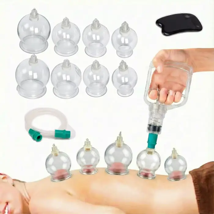 Kit de thérapie par ventouses traditionnel en forme de gourde, 8 tasses avec pompe pour soulager la 
