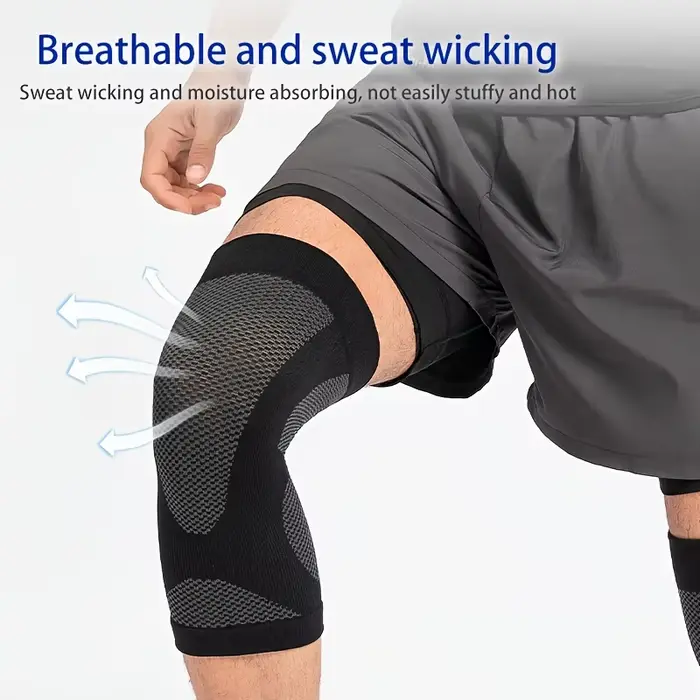 1 paire de manchons de compression de genou ultra-fins – Antidérapants