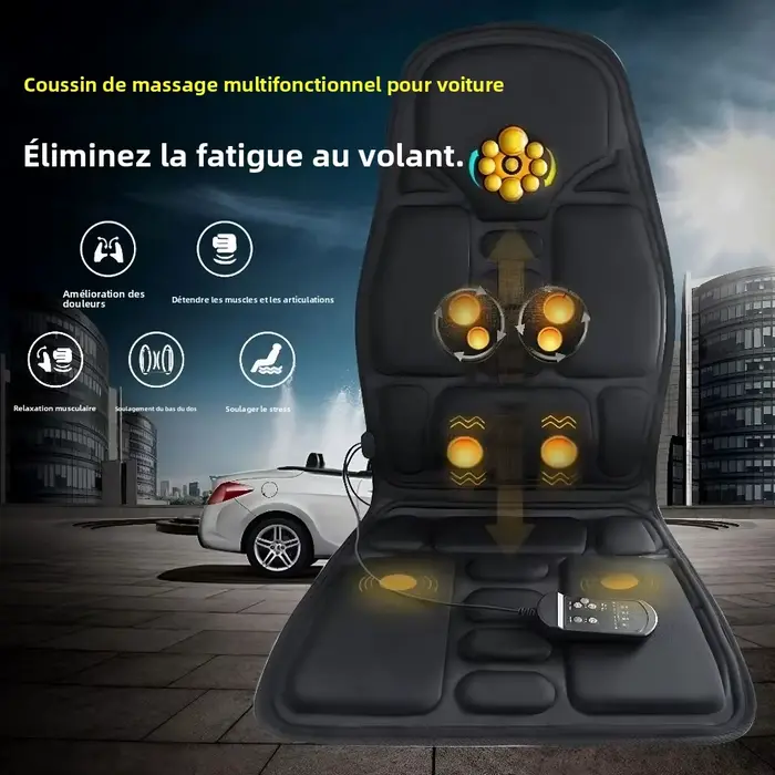 Coussin de massage Shiatsu infrarouge chauffant électrique vibrant pour soulagement corporel complet