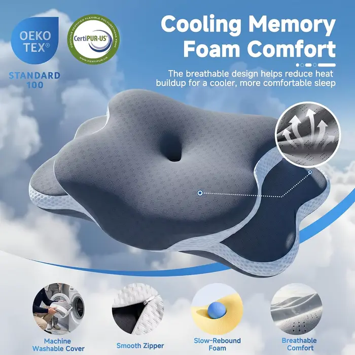 Oreiller cervical ergonomique pour dormir