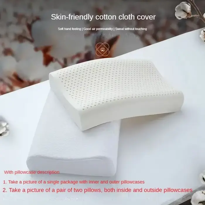 Oreiller cervical en latex naturel thaïlandais 93% pour la colonne vertébrale, pour la maison, adult