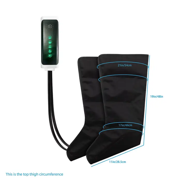 Bottes pneumatiques de massage par compression d'air à 4 airbags pour drainage lymphatique