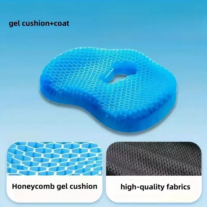Coussin de siège orthopédique en gel rafraîchissant en forme de U – Soulagement ergonomique du coccyx pour les longues