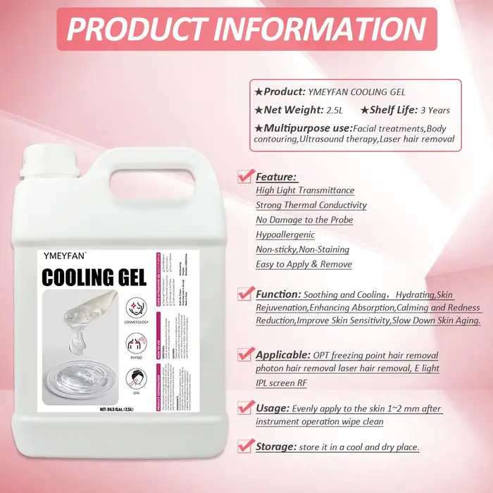 84.5oz Gel conducteur radiofréquence y Cavitacion Gel conducteur clair pour Machine à ultrasons visa