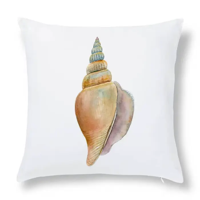 Juste de coussin à motif de conque de style marin