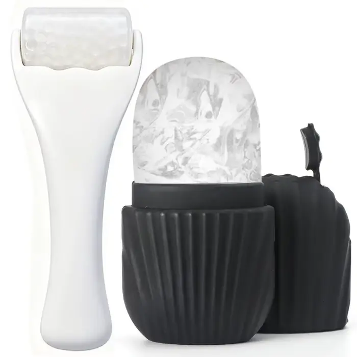 Kit de massage facial : rouleau et moule à glace en silicone réutilisables pour spa